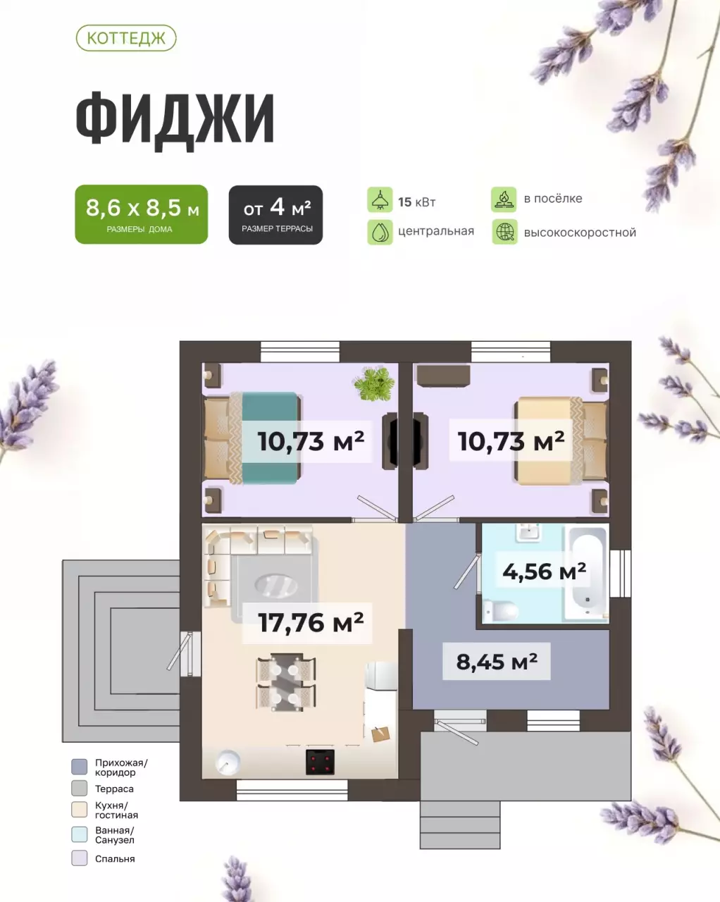 Дом 55 м2 в КП Новый Сад